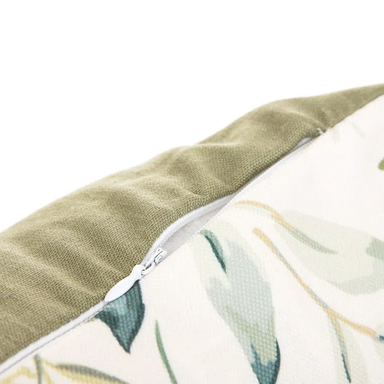 Poszewka LEMPI w liście oliwkowa z frędzlami 45x45 cm