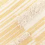 Poszewka BIRAN z frędzlami w musztardowe szlaczki 45x45 cm