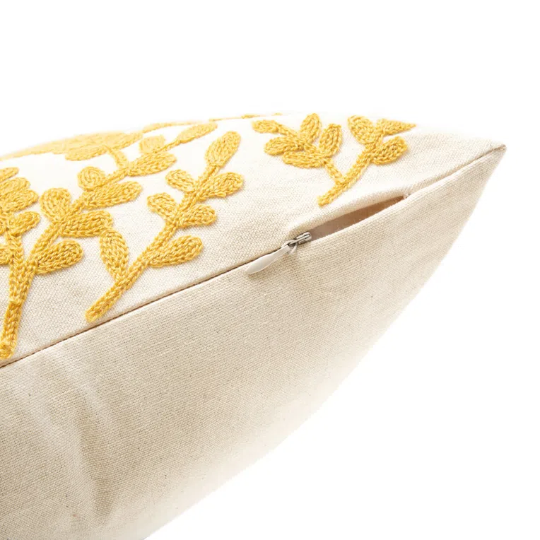 Poszewka MULTIA w listki musztardowe 45x45 cm