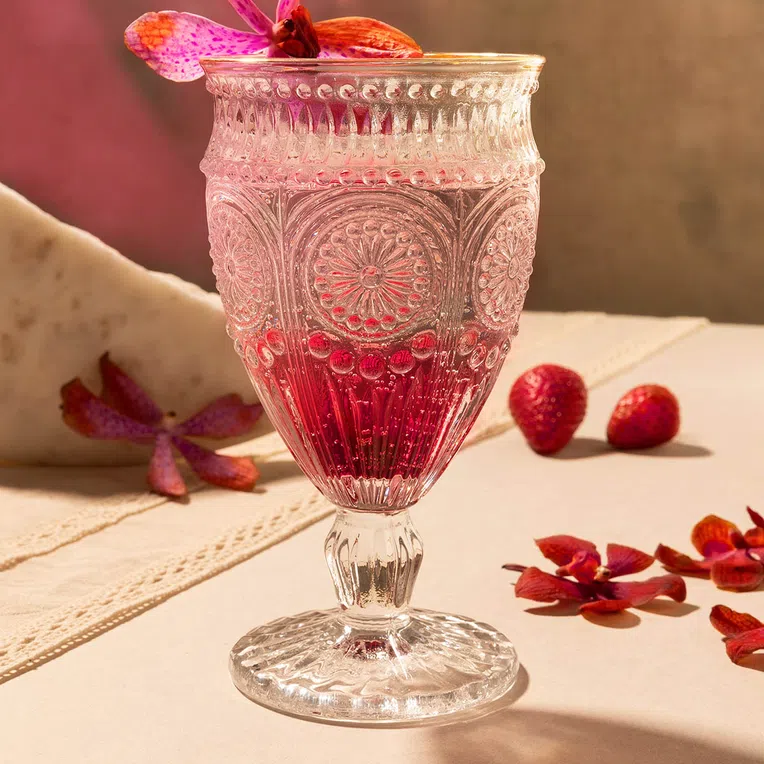 Kieliszek BARREL do wina ze złotą krawędzią 0,35 l