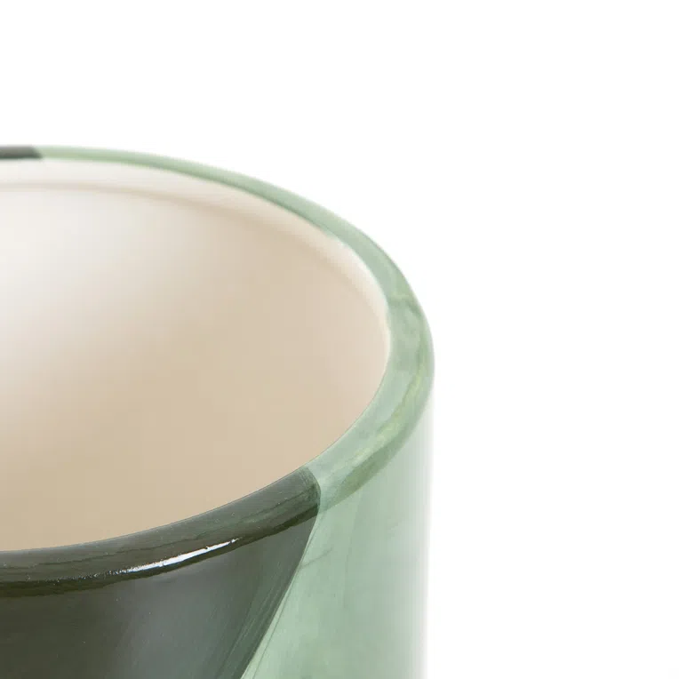 Osłonka na doniczkę LAZO ceramiczna zielona 13x14 cm