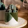 Osłonka na doniczkę LAZO ceramiczna zielona 13x14 cm