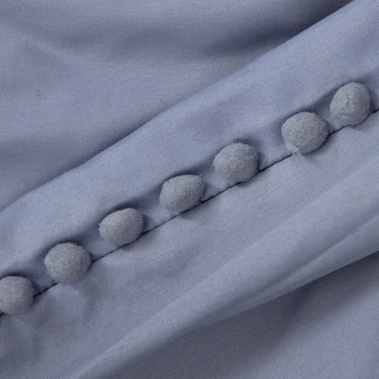 Pościel RESE z mikrofibry niebieska z frędzlami 160x200 cm