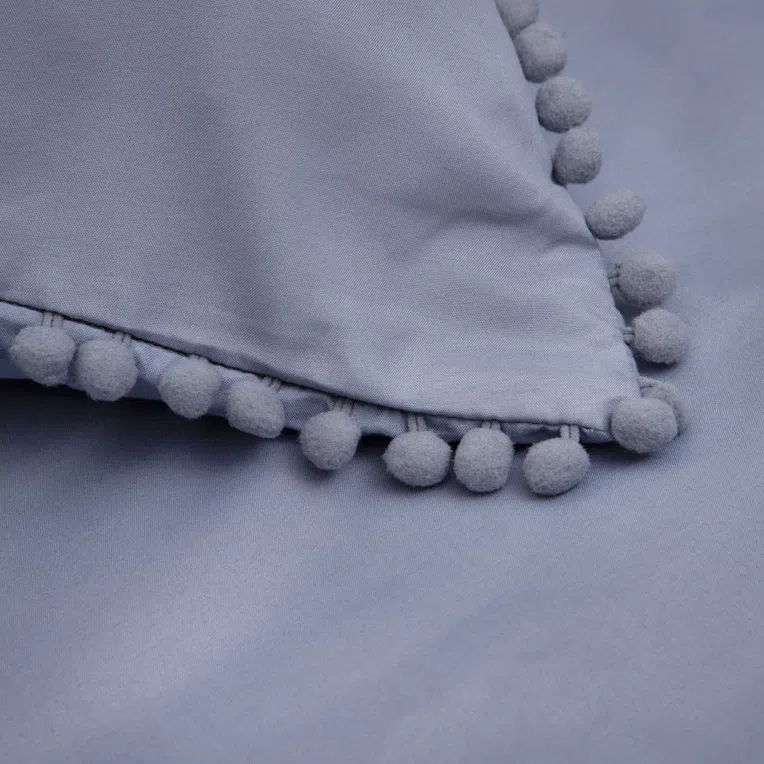 Pościel RESE z mikrofibry niebieska z frędzlami 200x220 cm