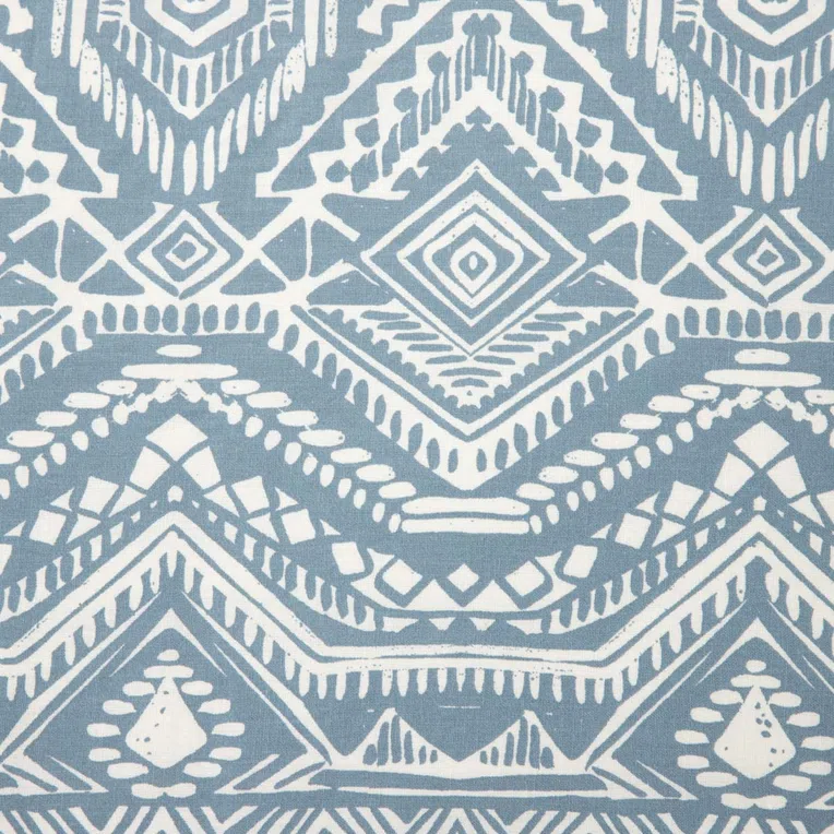 Pościel AZTECA bawełniana niebieska we wzory 160x200 cm