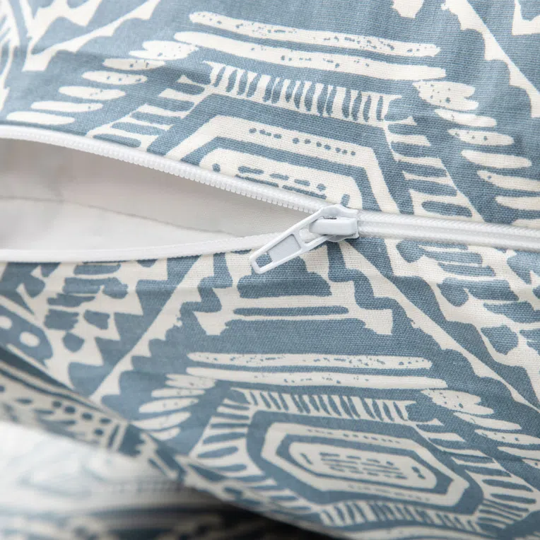Pościel AZTECA bawełniana niebieska we wzory 200x220 cm