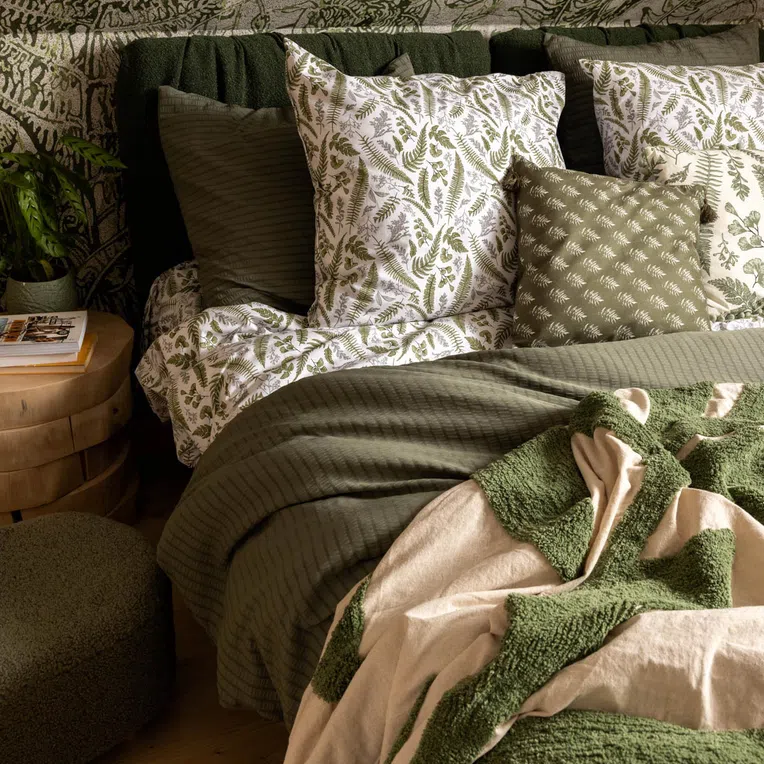 Pościel CLAVIER bawełniana liście paproci 160x200 cm