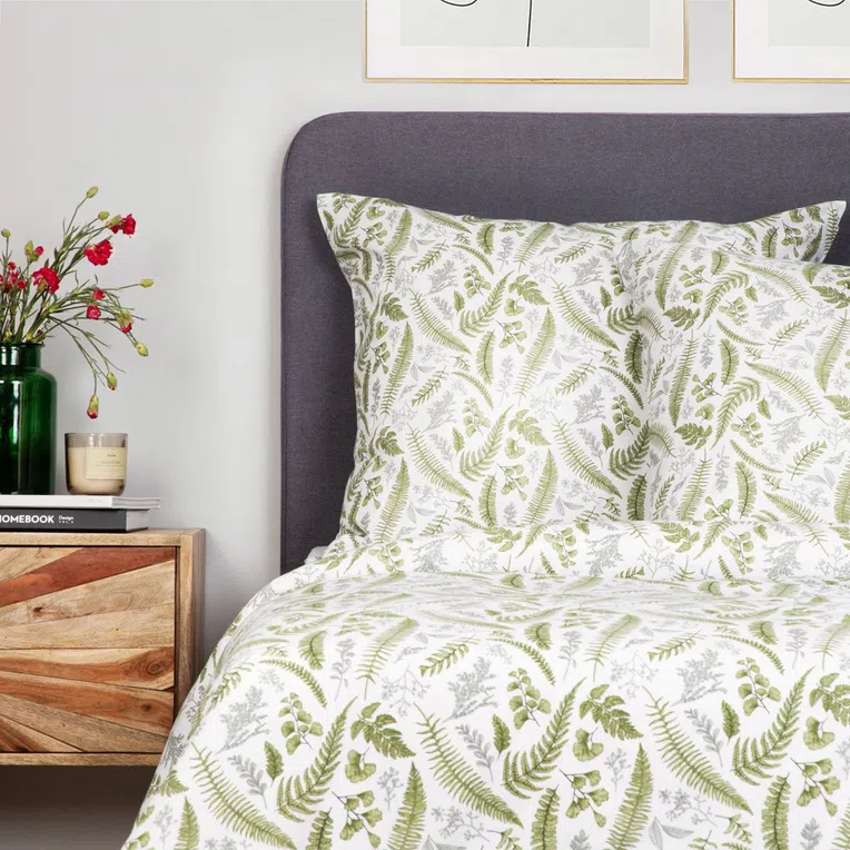 Pościel CLAVIER bawełniana liście paproci 200x220 cm