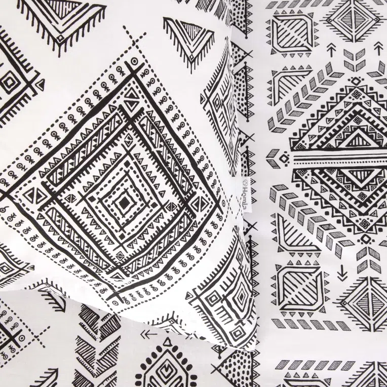 Pościel TROIS bawełniana w czarne wzory 200x220 cm