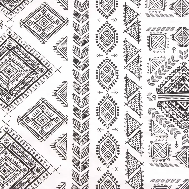 Pościel TROIS bawełniana w czarne wzory 200x220 cm