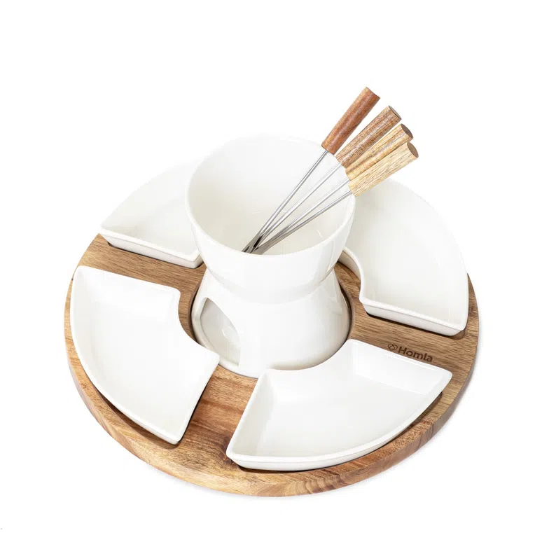 Zestaw do fondue MOOKA z obrotowa podstawką 27x13 cm