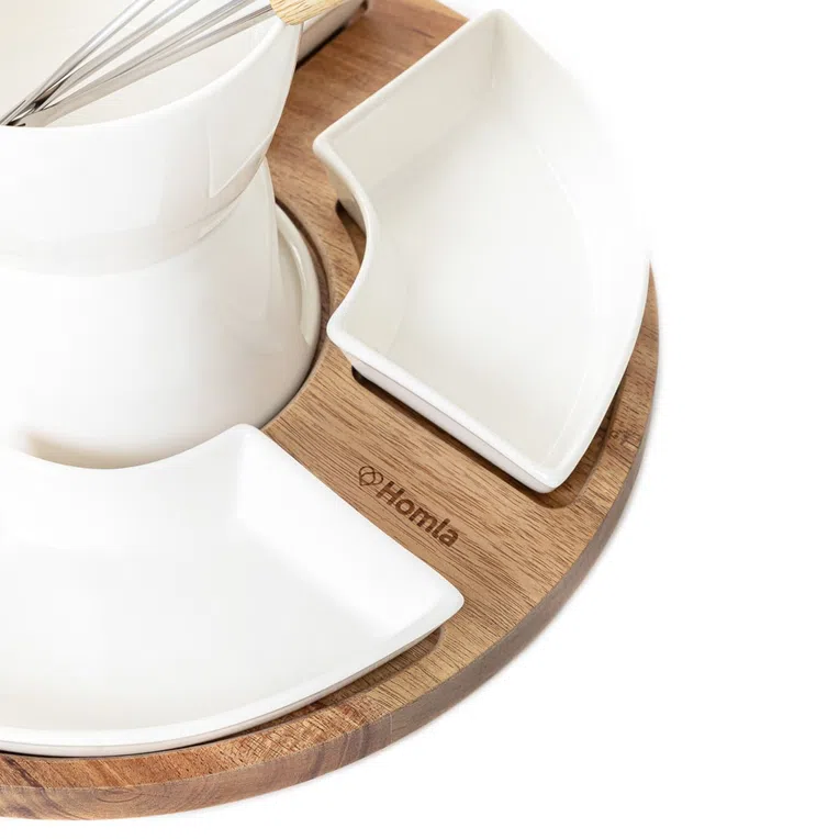 Zestaw do fondue MOOKA z obrotowa podstawką 27x13 cm