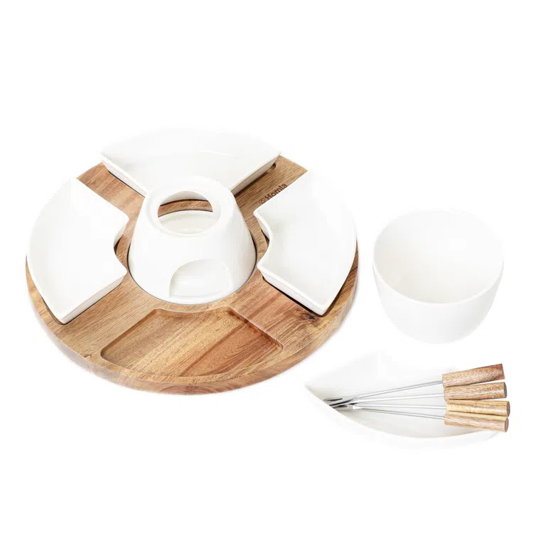 Zestaw do fondue MOOKA z obrotowa podstawką 27x13 cm