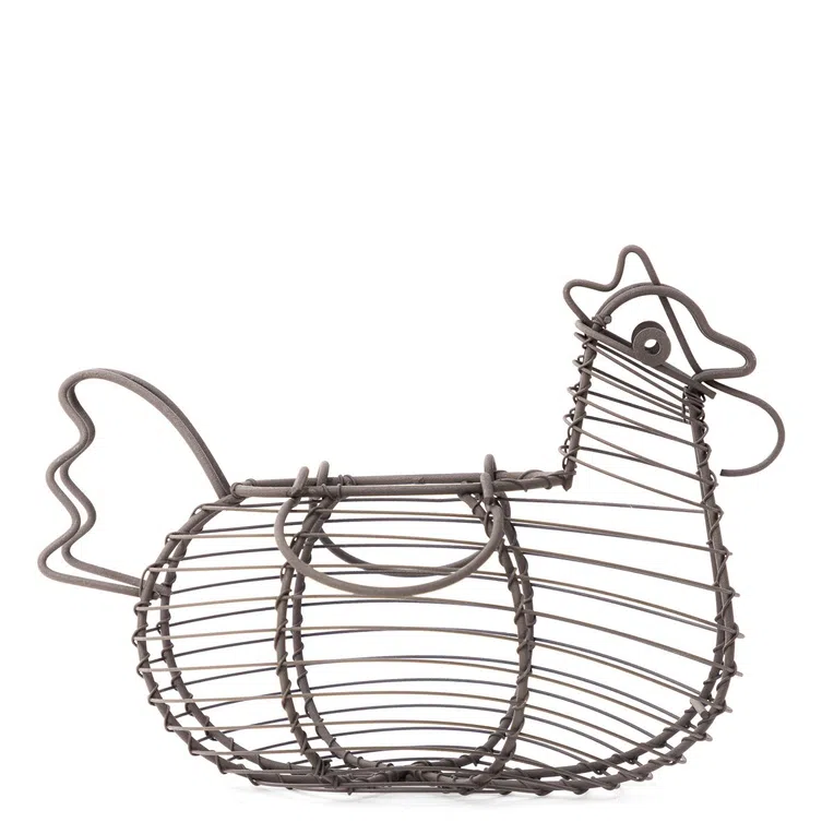 Koszyk HASELE wielkanocny kura brązowa 18X23 cm