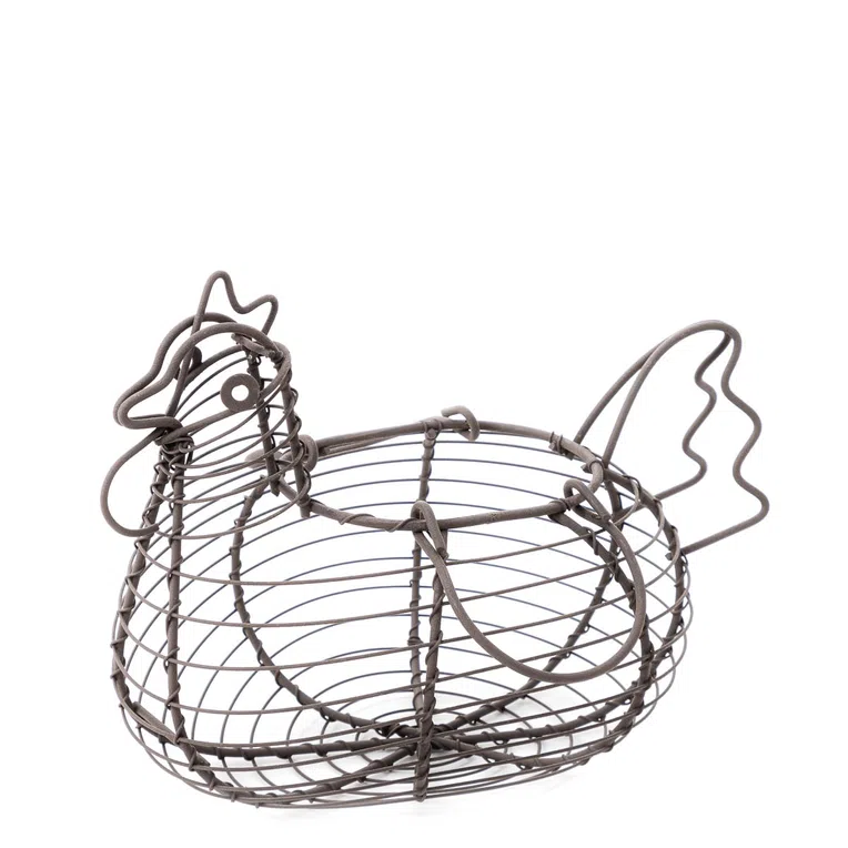 Koszyk HASELE wielkanocny kura brązowa 18X23 cm