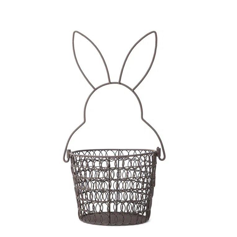 Koszyk wielkanocny HASELE z uszami brązowy 15x15x34 cm