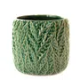 Osłonka na doniczkę STREA ceramiczna zielona 16x15 cm