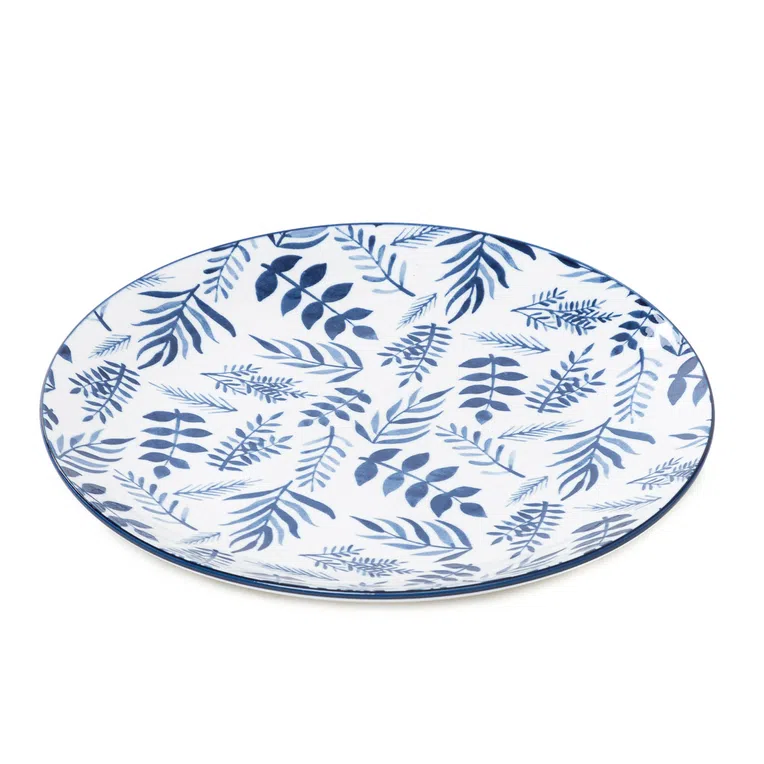 Talerz NAVIA obiadowy granatowy listki 27cm