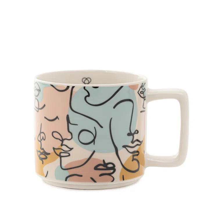 Kubek SARINA kolorowe twarze 0,4 l