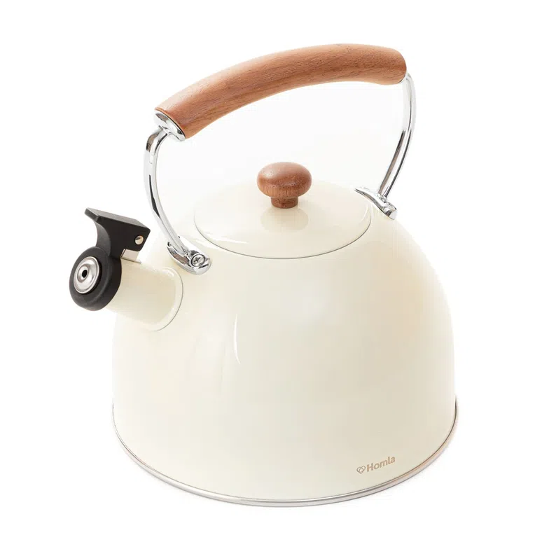 Czajnik VIRGEN kremowy z drewnianym uchwytem 2,5 l