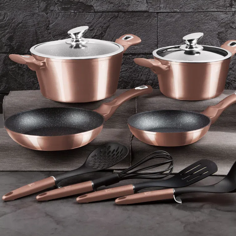 Zestaw naczyń kuchennych ROSE GOLD BH/6142 10 el.