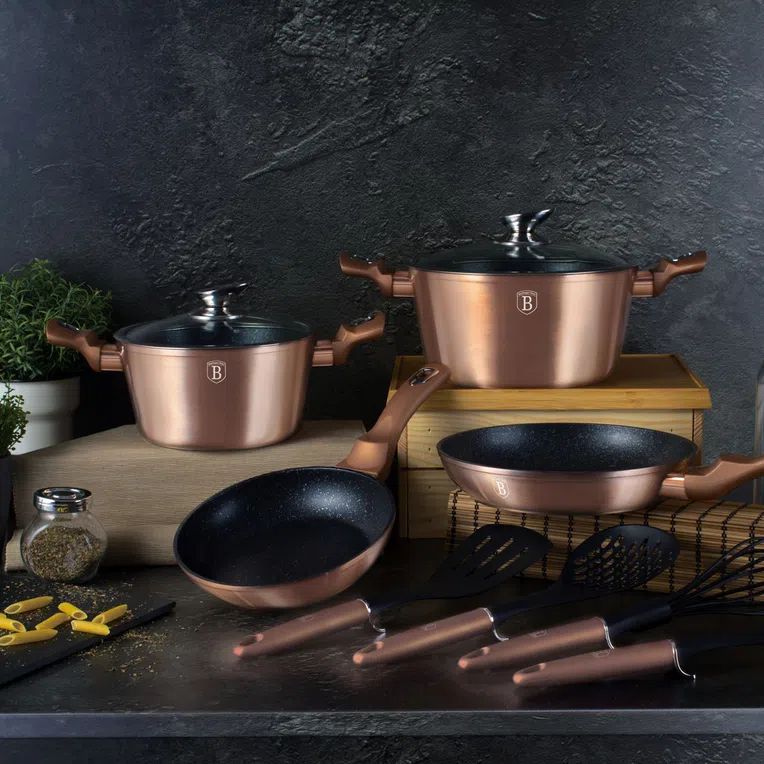 Zestaw naczyń kuchennych ROSE GOLD BH/6142 10 el.