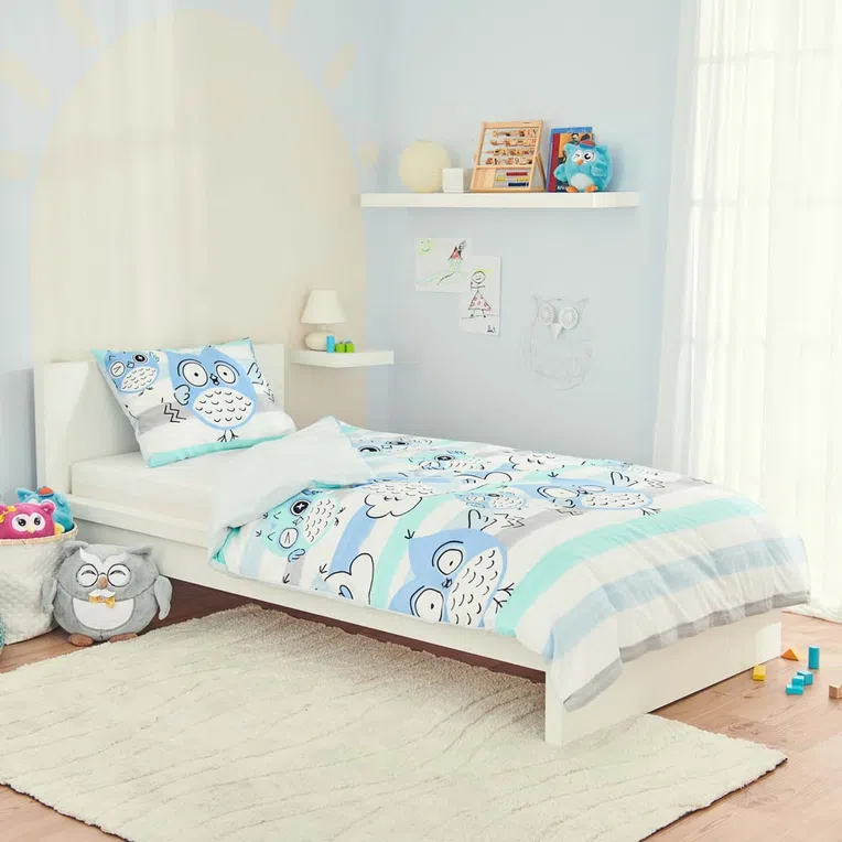 Pościel OWL bawełniana w dziecięcy wzór 2 el. 140x200 cm