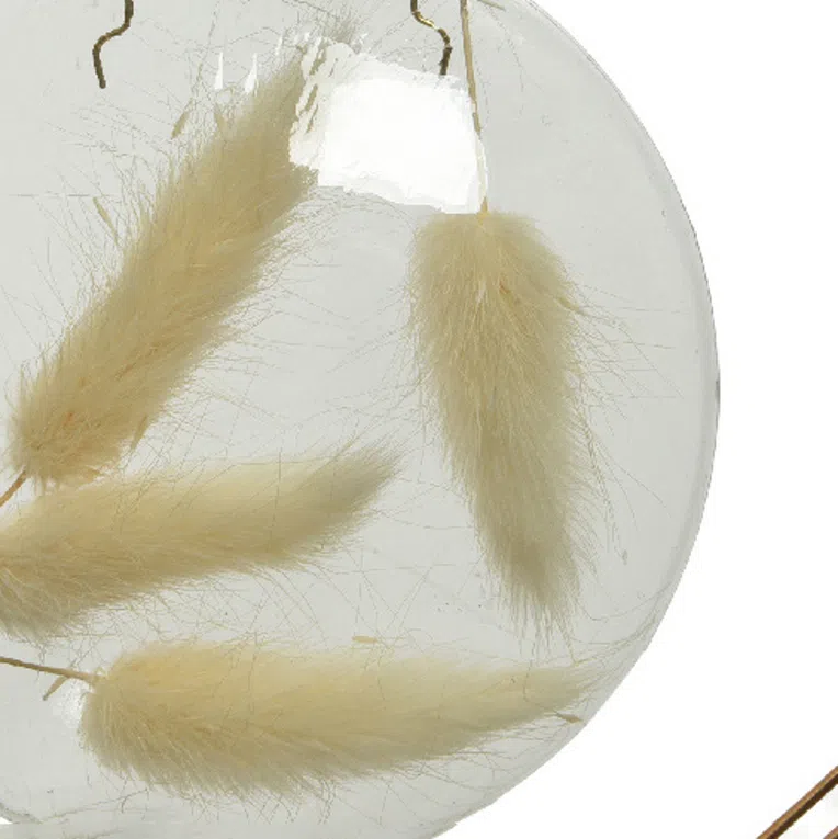 Dekoracja PHOENIX wisząca z suszonymi kwiatami w środku 13,5cm