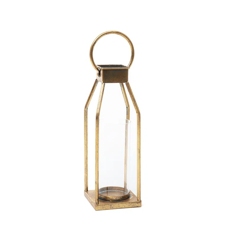 Lampion LYS złoty 11x11x25 cm