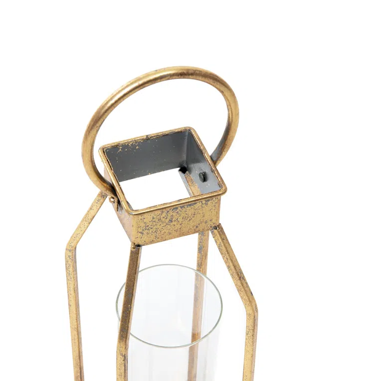 Lampion LYS złoty 11x11x25 cm