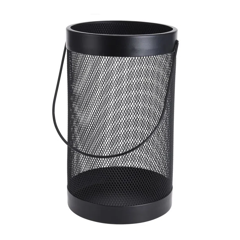Lampion DESK metalowy czarny 10x26 cm