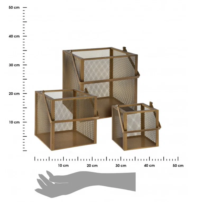 Zestaw lampionów ARLON złotych 3 szt.