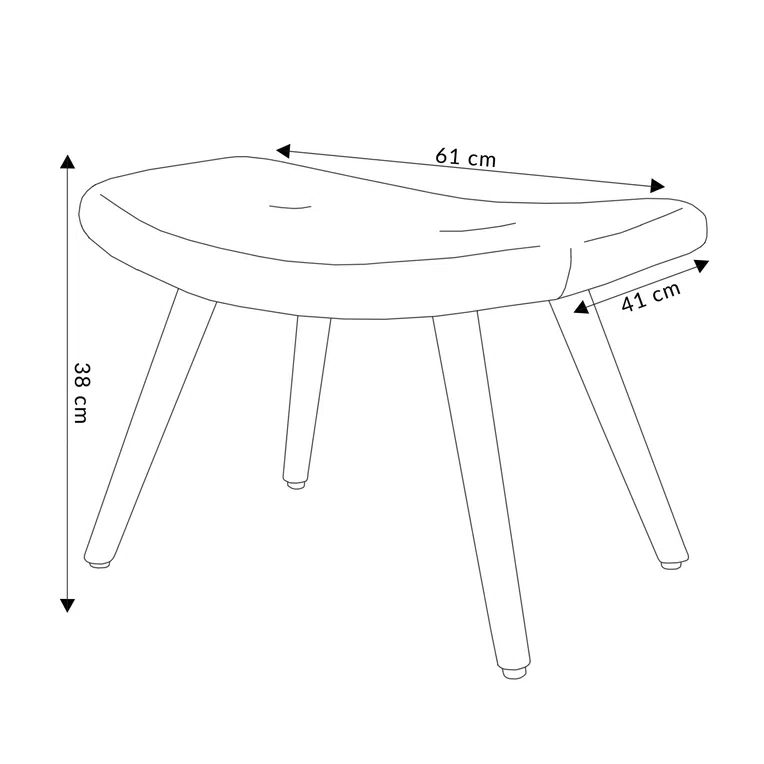 Podnóżek MOSS welurowy szary 61x41x38 cm