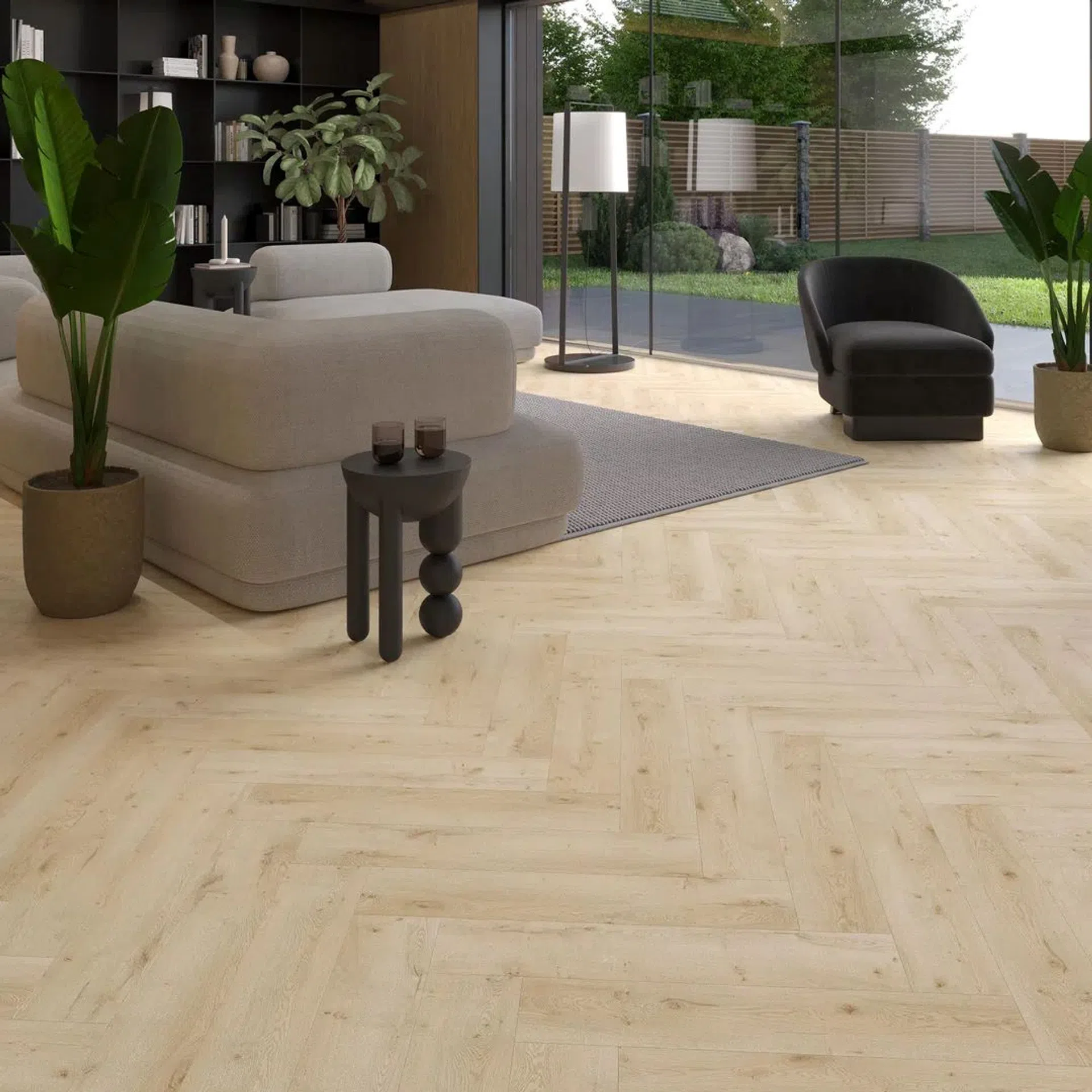 panele winylowe jodełka spc living dąb mino kl. 33 4,0 + 1,0 mm click z podkładem