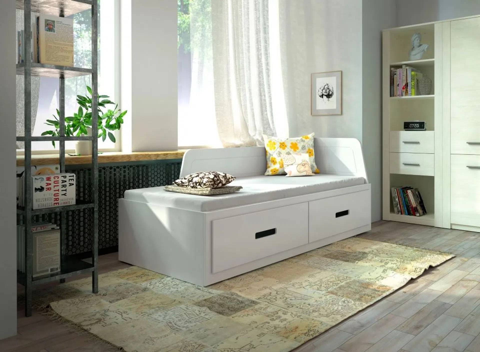 łóżko dziecięce mia 80x200 białe