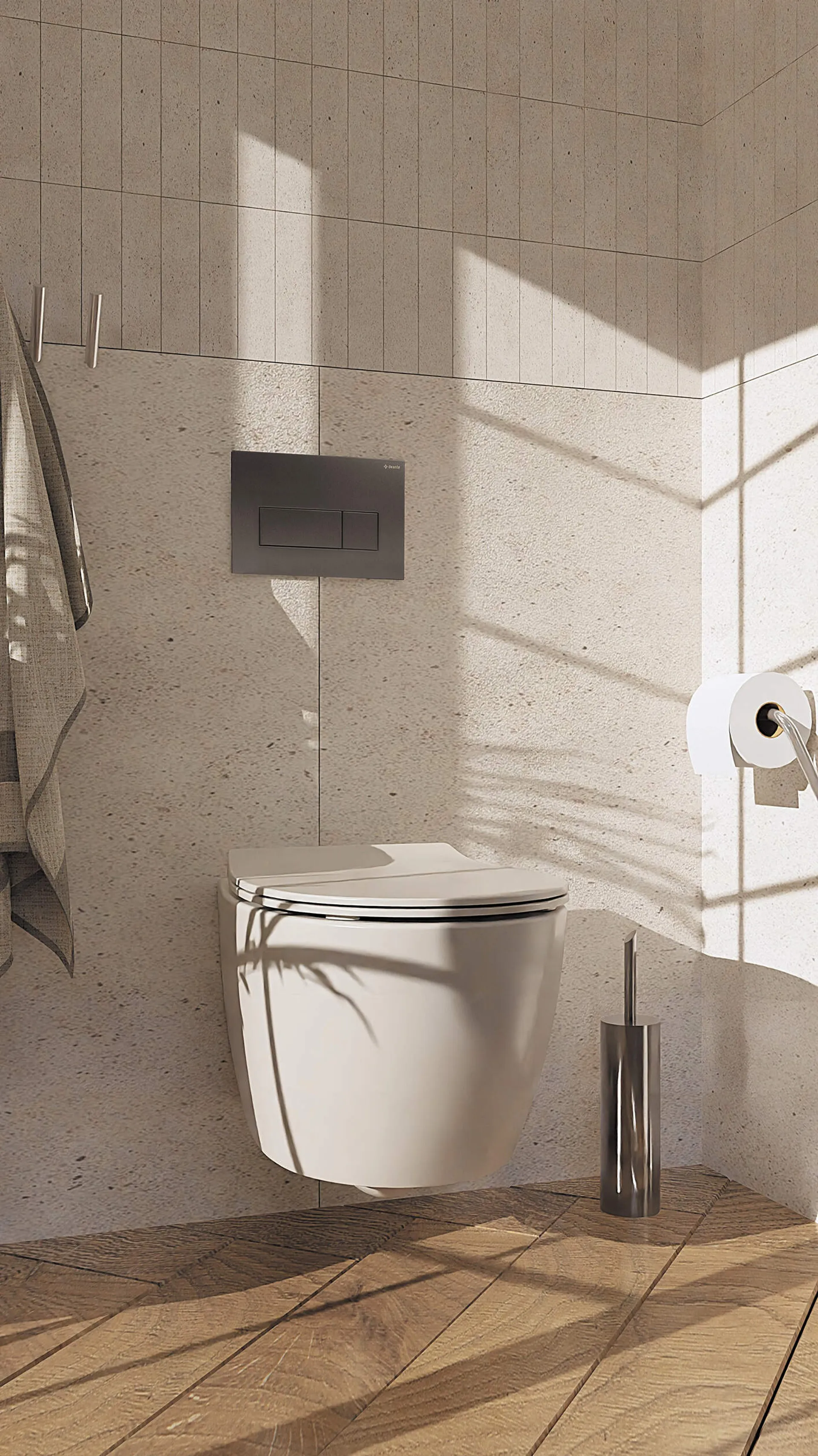 Miska WC wisząca Deante Silia bezkołnierzowa z deską wolnoopadającą duroplast CDLD6ZPW