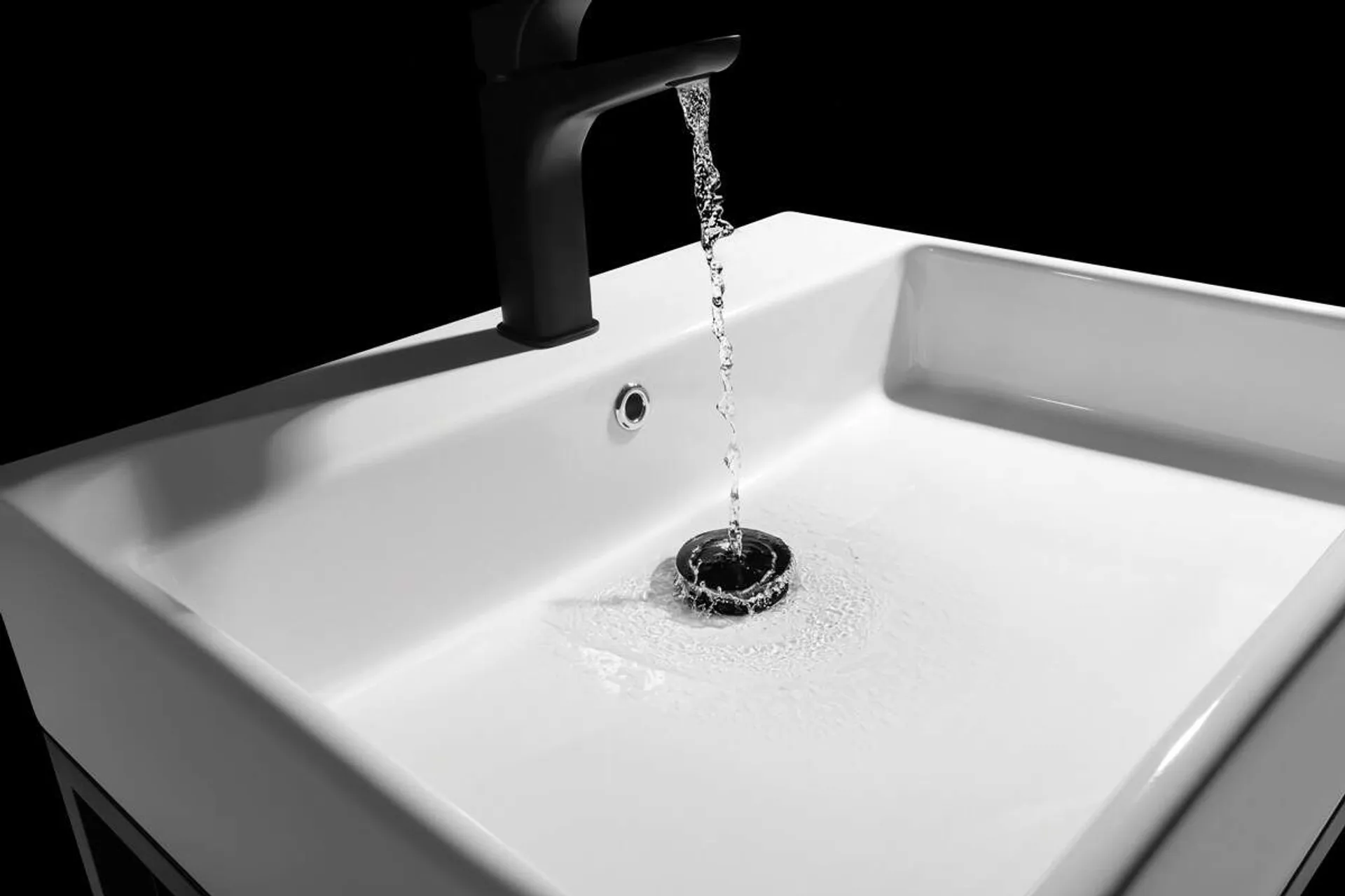 Zestaw konsola łazienkowa z umywalką Deante Temisto 50 cm nero CDTW6U5S