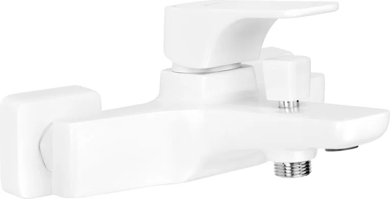 Bateria wannowa ścienna Deante Hiacynt biały mat BQH_A10M