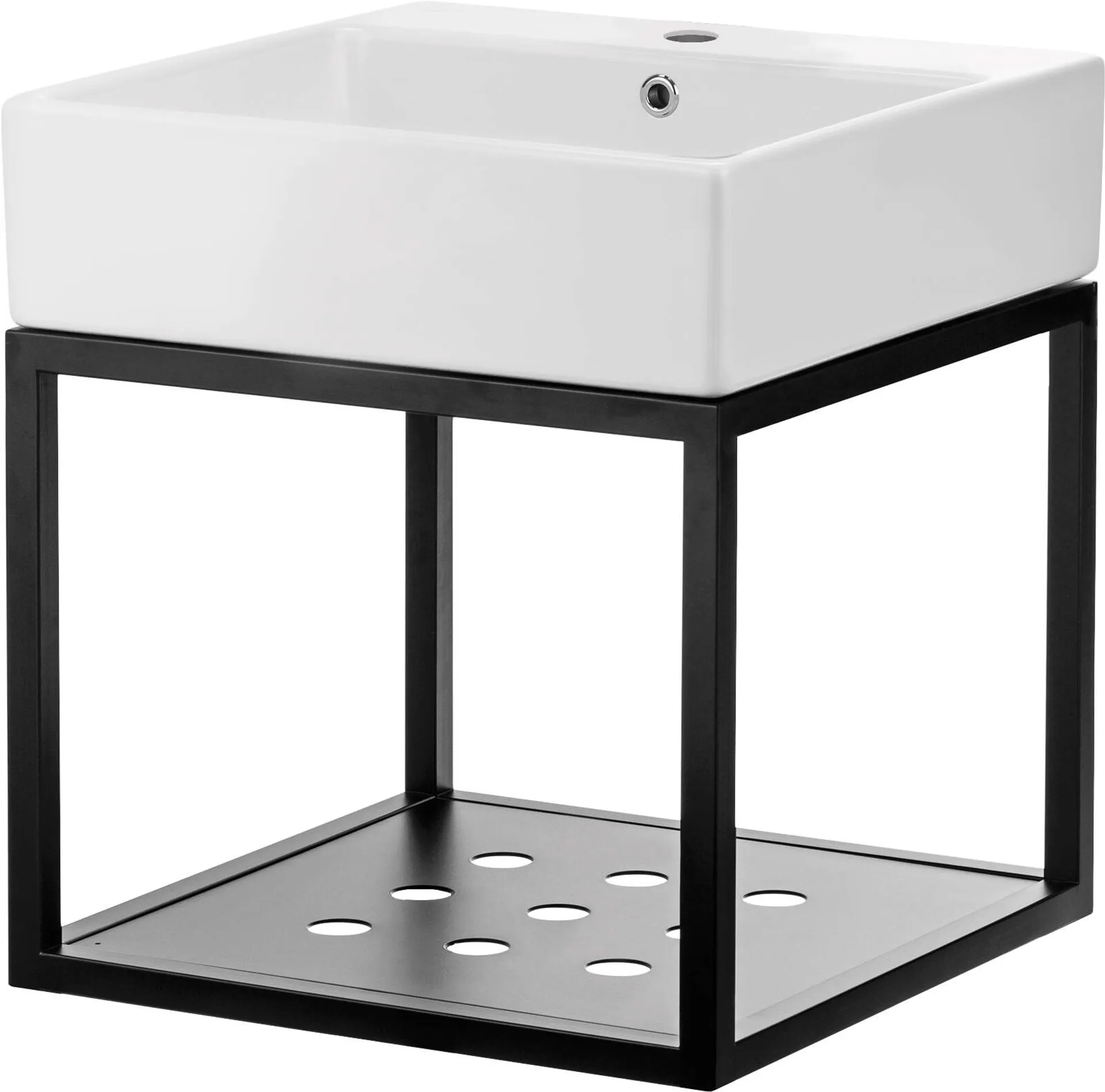 Zestaw konsola łazienkowa z umywalką Deante Temisto 50 cm nero CDTW6U5S