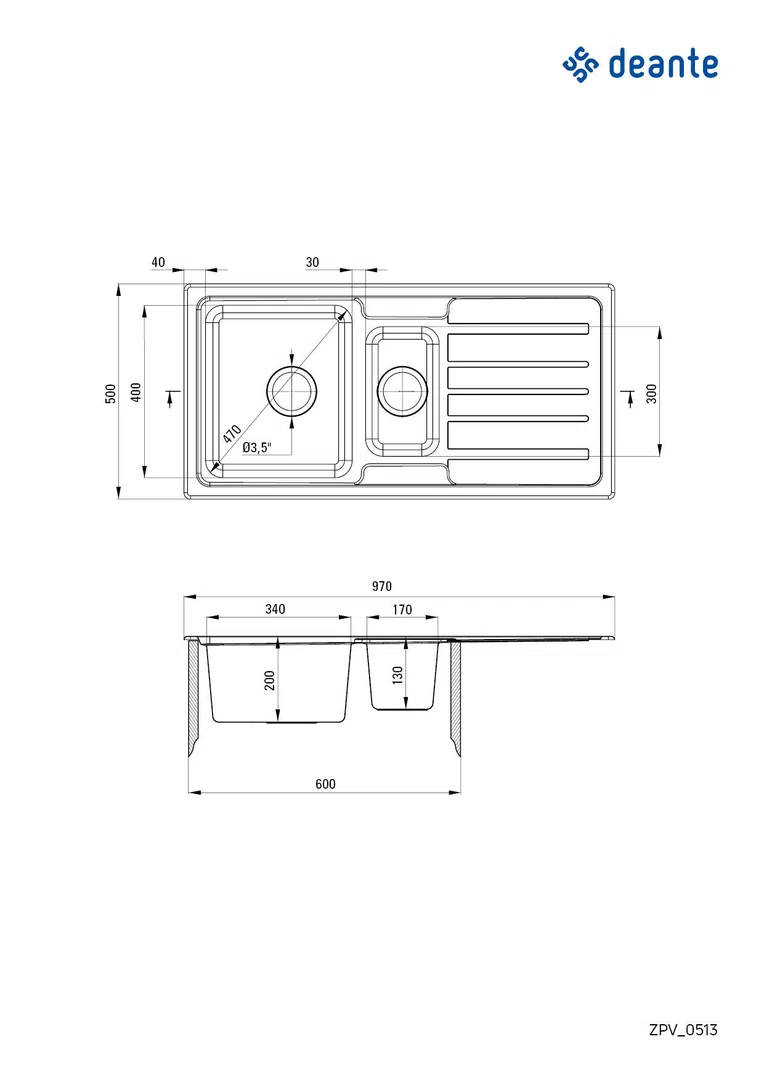 Zlewozmywak virgo Deante zpv_0513