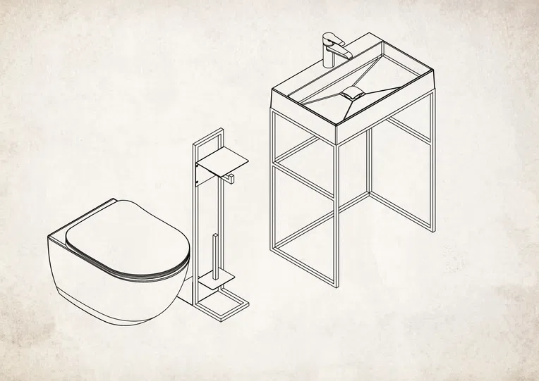 Stojak łazienkowy na papier Deante Mokko nero ADM_N242