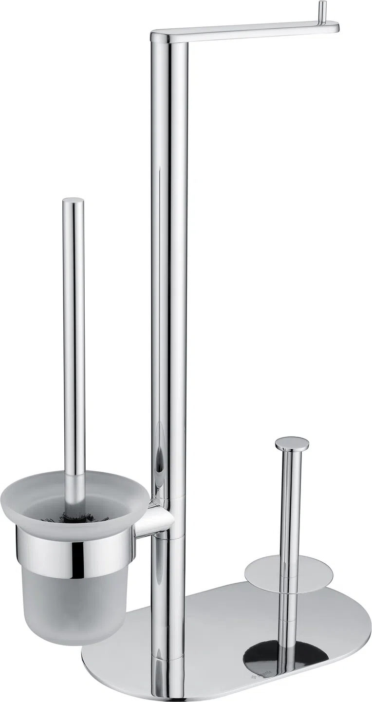 Stojak łazienkowy na papier ze szczotką WC Deante Round chrom połysk ADR_0732