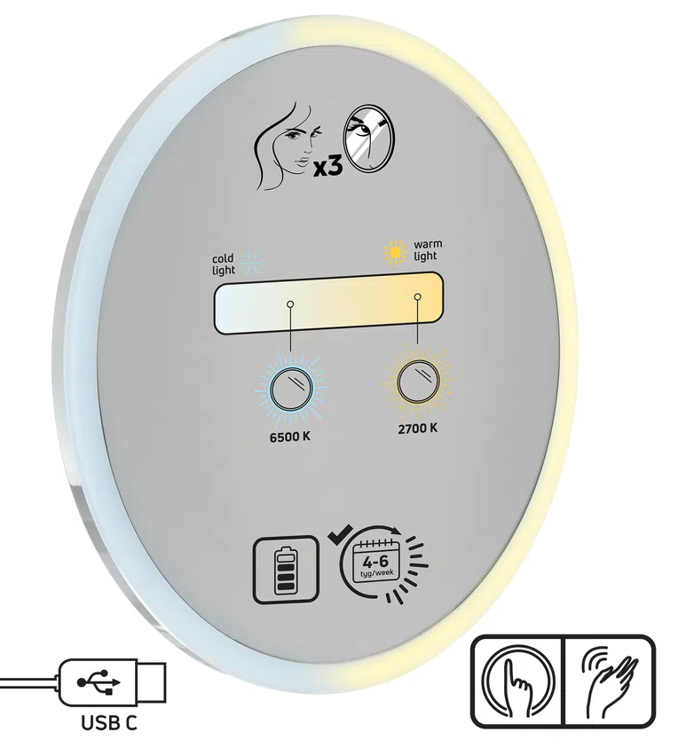 Lusterko kosmetyczne stawiane Deante Round chrom połysk ADR_0821