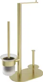 Stojak łazienkowy na papier ze szczotką WC Deante Round złoty szczotkowany ADR_R732