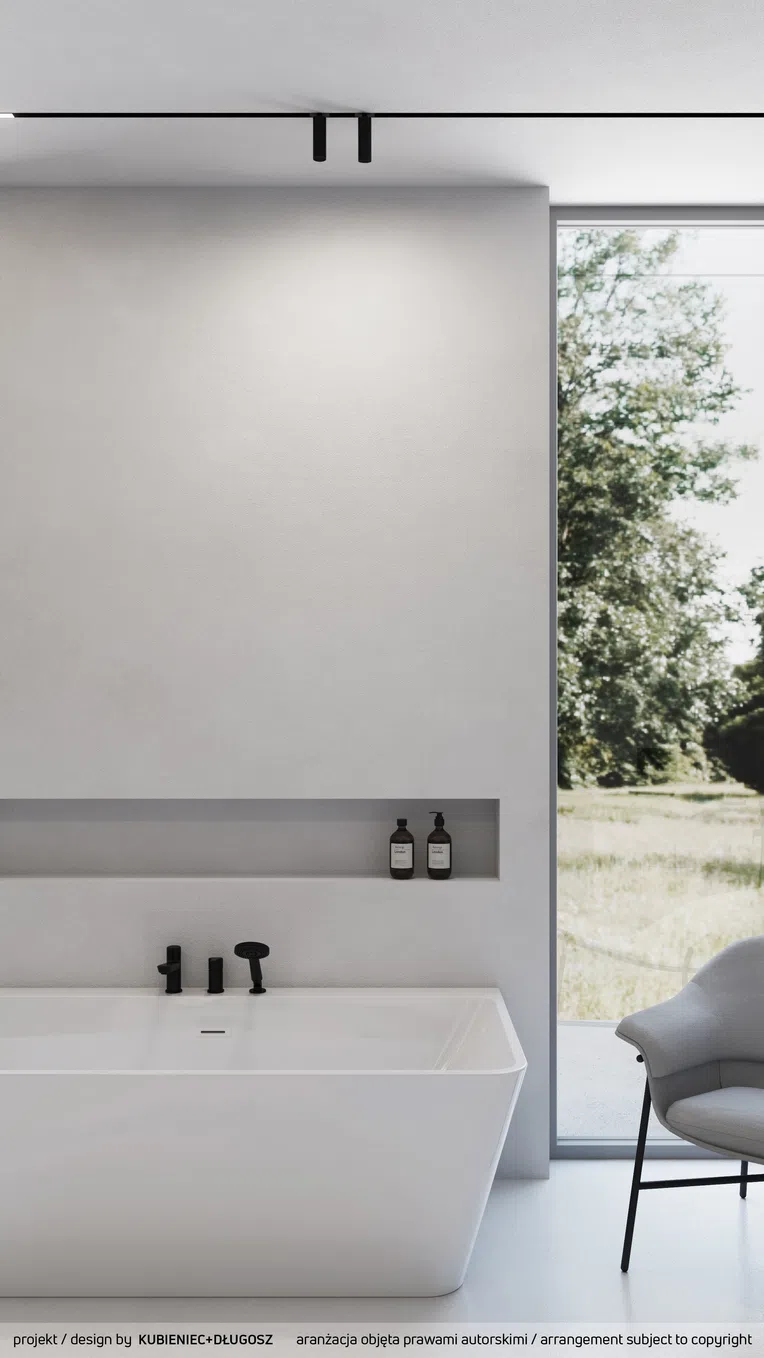 Wanna przyścienna Deante Hiacynt 160x75 cm prostokątna biały połysk syfon klik klak chrom KDH_016W