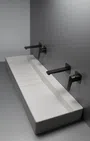 Umywalka nablatowa Deante Blur 120x40 cm prostokątna alabaster CQB_AU2S
