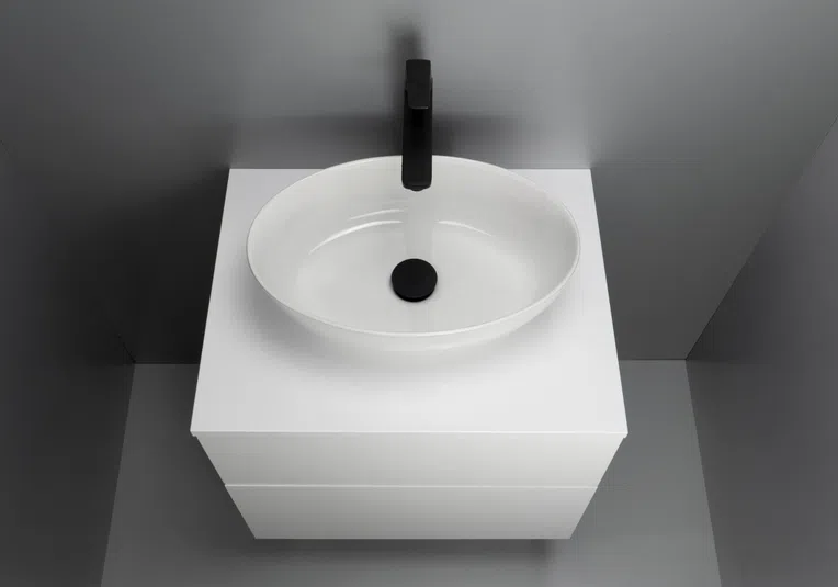 Umywalka nablatowa Deante Alpinia 45x31 cm owalna biały połysk CGA_6U4S