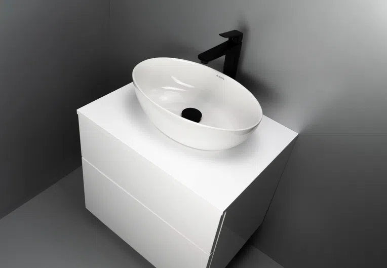 Umywalka nablatowa Deante Alpinia 45x31 cm owalna biały połysk CGA_6U4S