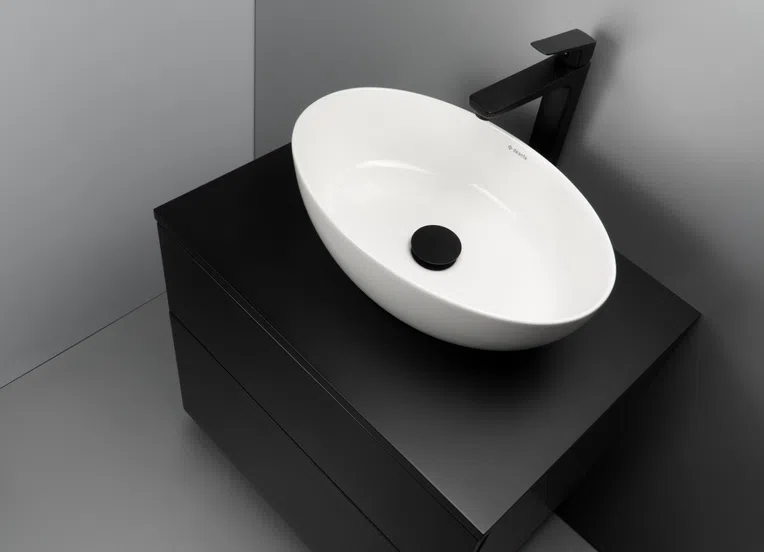 Umywalka nablatowa Deante Alpinia 45x31 cm owalna biały połysk CGA_6U4S