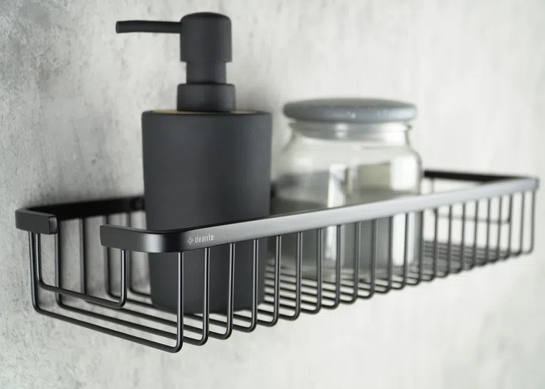Koszyk prysznicowy mocowany Deante Round nero ADR_N551